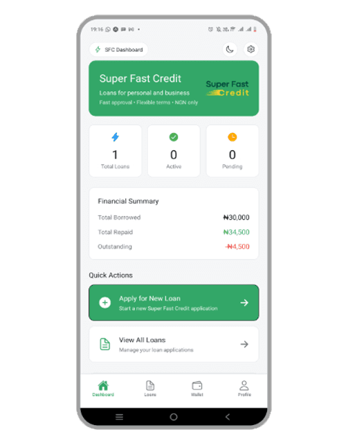 GreenfinityOne app dashboard